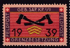 Schweiz. Soldatenmarken. 1939. Gebirgs-Infanterie-Komp. I/9, Falzspur