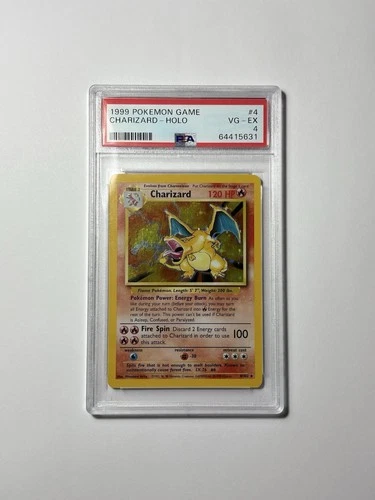 Pokémon TCG Base Set Charizard Holo Rare Card 4/102 PSA 4
