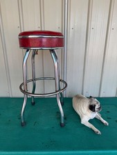 Taburete de bar de cocina vintage COSCO Mid Century rojo