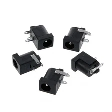 5 Pcs DC-005 Black for DC Power Jack Socket Connector 5.5x2.1mm Barrel-Type PCB