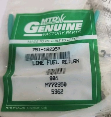 Mower Line Fuel Return #791-182352. New. In Package