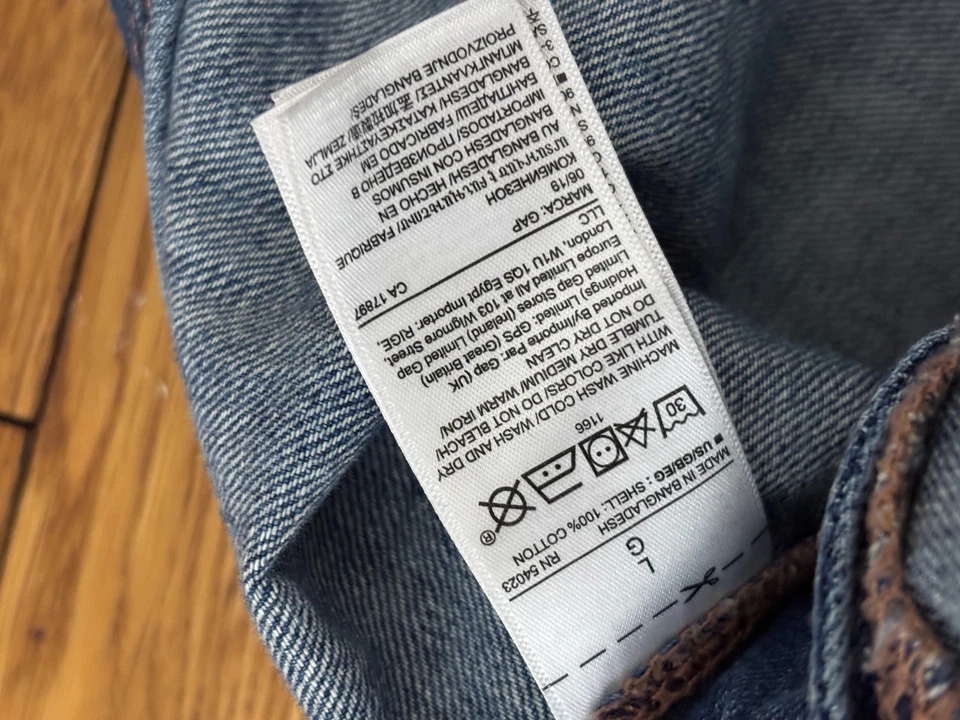 Gap Womens Denim Overalls Size Large Blue Dark Wash 100% Cotton 26" Inseam Jeans - Image 4 of 4