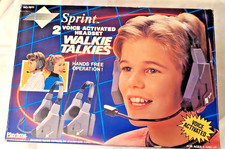Sprint 2 Voice Activated Headset Walkie Talkies 1990 Tested- One Headset Works