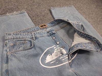 Corteiz denim genes Alcatraz Baggy Blue Washed Jeans | eBay