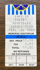 RARE 1986 Buffalo Sabres Ticket Stub MIKE FOLIGNO 4 POINTS vs Quebec Nordiques