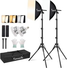 16x16'' Softbox Lighting Kit 2 Pack with 95W LED Bulbs Remote Control CRI97