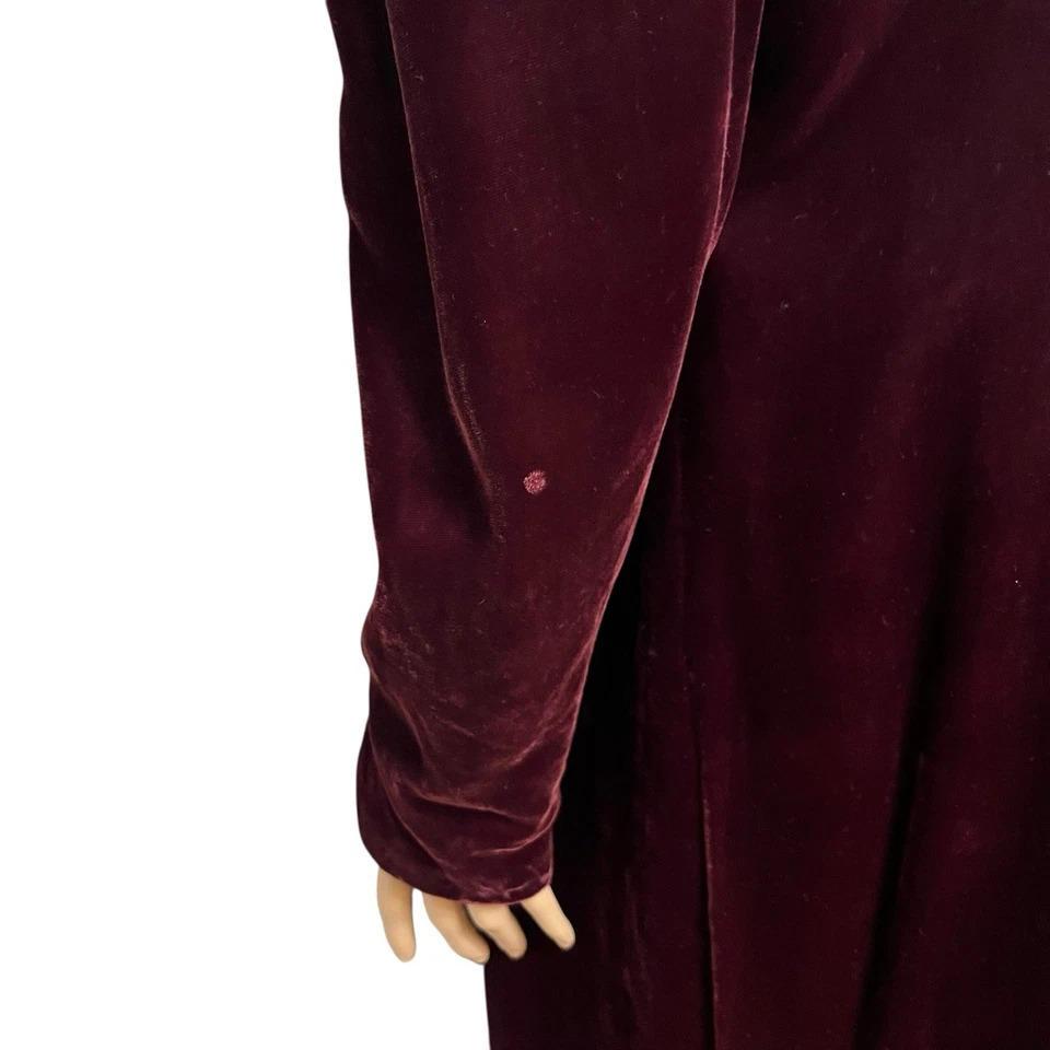 20s 30s VTG Velvet Opera Coat Small/4 Red Long Victorian Holiday Party AS IS - Image 4 of 4