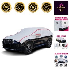 All-season Half Car Cover With Reflective Strips - Uv Rain Shield For Suvs