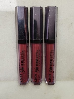 3 PACK NYX Professional Makeup Slip Tease Full Color Lip Lacquer, Rosy Outlook