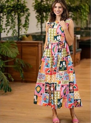 designer crew neck dresses Chic Geometric Print Maxi Sweater Dress for Women
