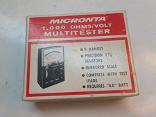 Vintage Micronta Radio Shack 1000 Ohm Multitester 8 Ranges with Test Leads Boxed