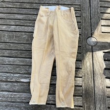 VTG Women's 50s Beige / Khaki Jodhpurs / Riding Pants Sz 10 23" 1950s Side Zip