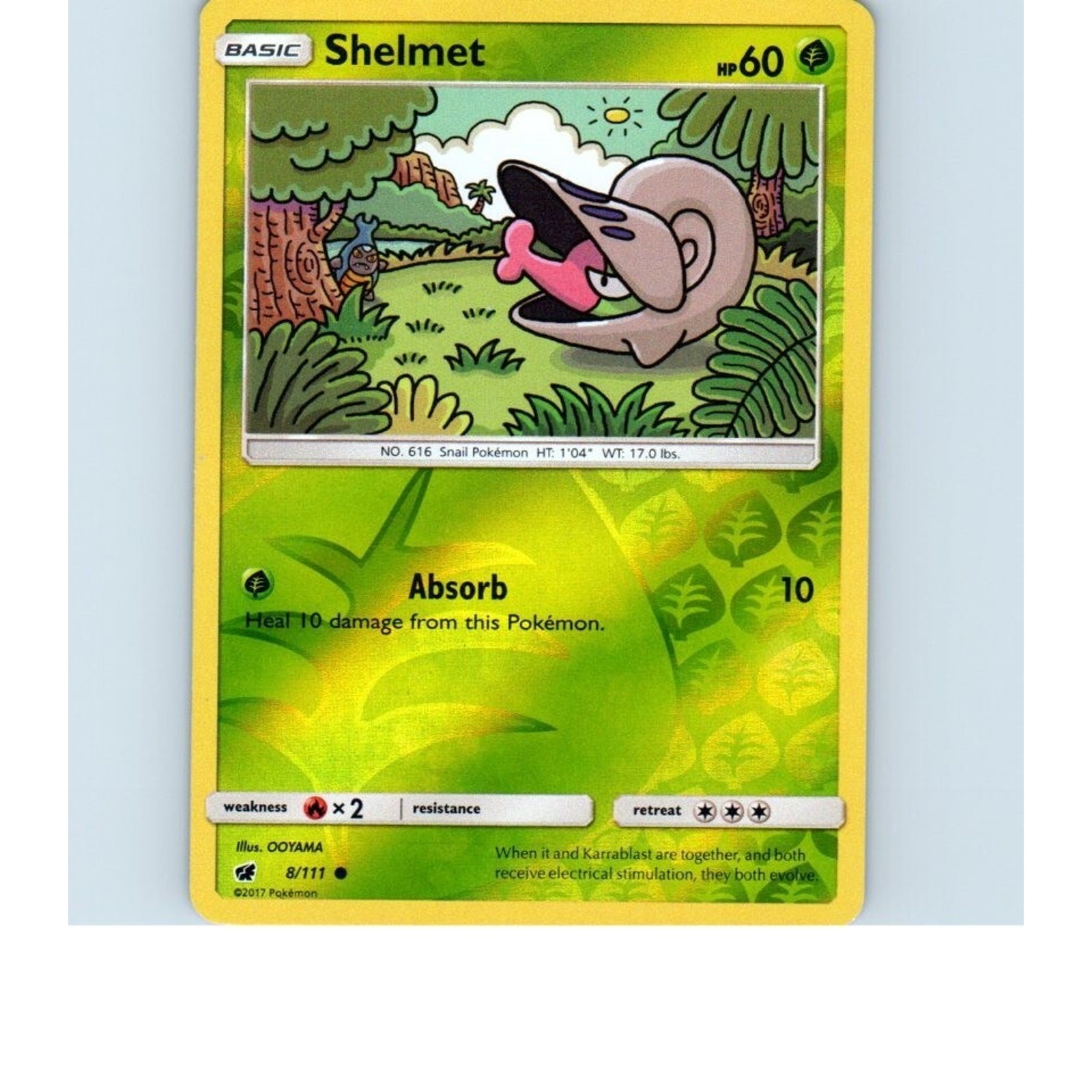 2017 Shelmet 8/111 Pokemon Card
