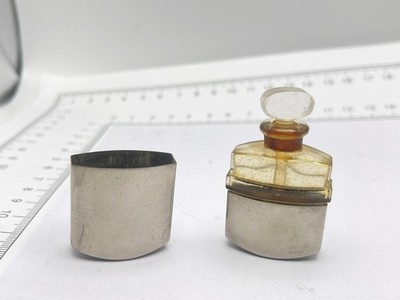 Vintage Brajan Paris France Mini Perfume Bottle Glass Metal Travel Collectible