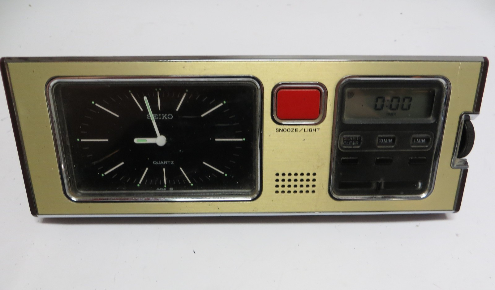 Rare Seiko SP304F Mid-Century Modern Desk Alarm Clock Working
