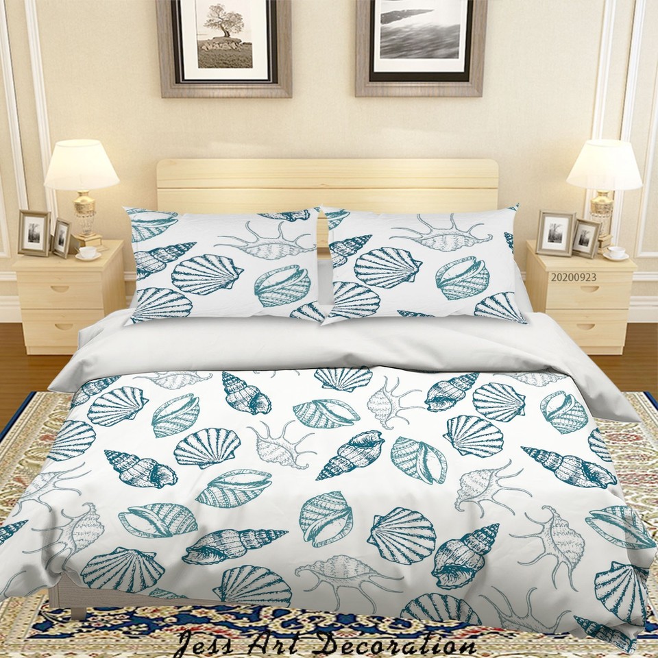 3D Cartoon Seashells Pattern Colorful Quilt Cover Duvet Cover Comforter ...