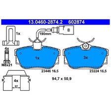 Satz Bremsbeläge Bremsklötze hinten für VW T4 70B Transporter 70A 70E | 62936