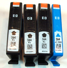 HP 564XL BLACK x3 HP 564XL CYAN 1 - Genuine OEM