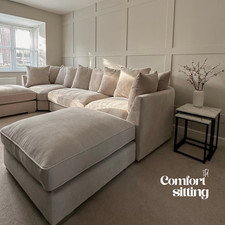 New U Shape Sofa Cinema Sofa L Shape Corner Couch Scatterback Footstool Sale