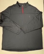 Spyder ProWeb Active 1/4 Zip Pullover Shirt Men's 2XL Black Long Sleeve