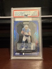 2020 Panini Chronicles - Prizm Black Justin Herbert #PB-3 Blue Auto 1/25 PSA 9