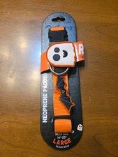 Halloween Dog Collar  Orange/Black  14"-20"  Size Large  New