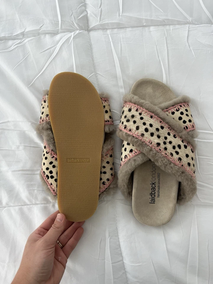 LAIDBACK LONDON Tamanho 40 Cali Crochê Camurça Lã Slip On PESSOAS GRÁTIS NOVO SEM CAIXA - Imagem 2 de 4