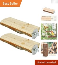 2 Packs of Natural Wood Perches for Parrots - Ideal for Play and Relaxation