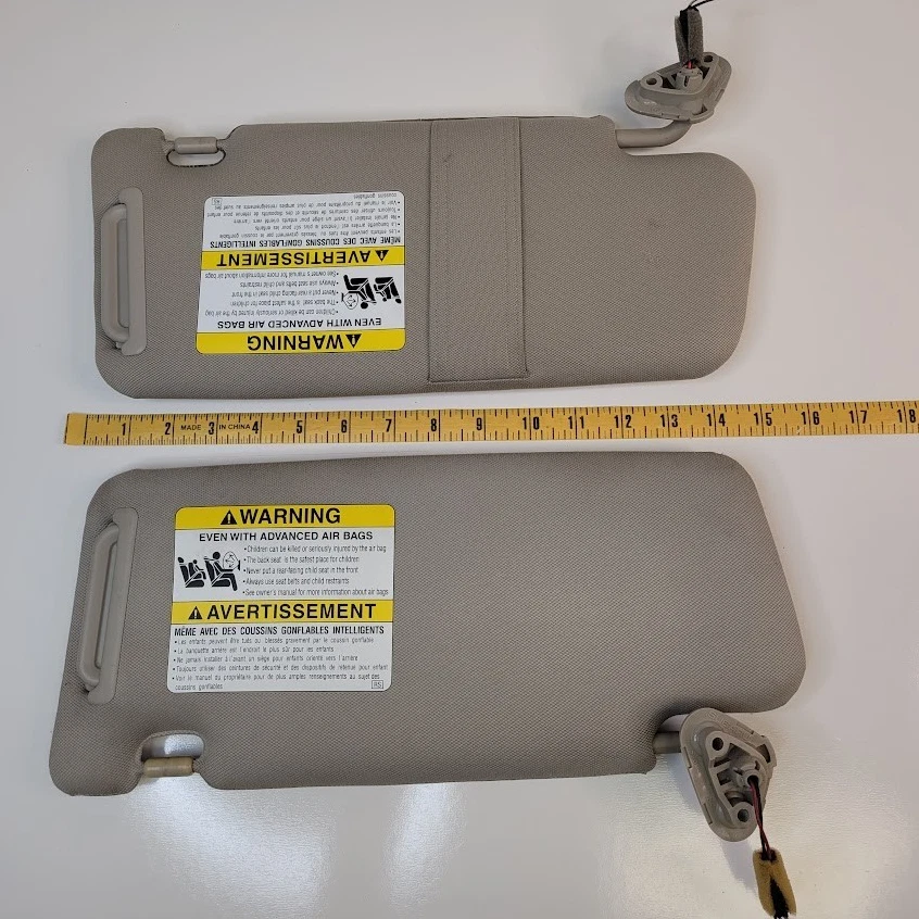 Par de parasoles Subaru Outback 2006-2009 con espejo retrovisor claro tela gris OEM Foto 4 de 4