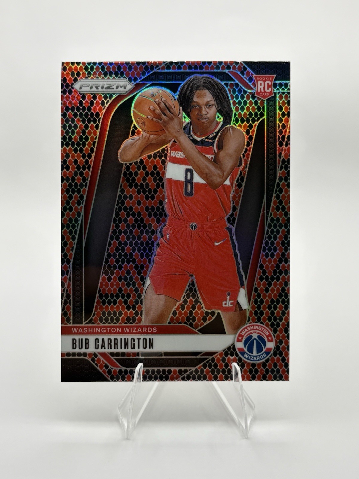 2024-25 Panini Prizm Bub Carrington #244 RC Rookie Snakeskin Case Hit SSP