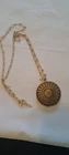 Vintage Jewelry Crown Trifari Gold Tone Filigree Locket Pendant with 24” Chain