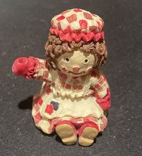 Raggedy Ann Ceramic Tea Set: Retro Cup, Saucer, Figurine Mini Resin 2  Tall