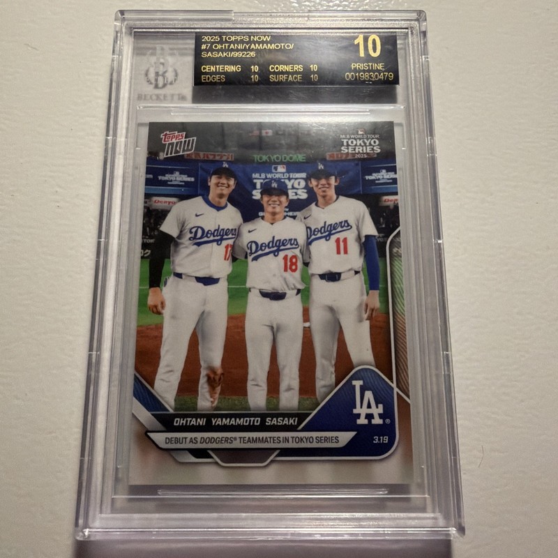 Shohei Ohtani Yamamoto Sasaki BGS 10 Black Label Pristine 2025 Topps Now #7