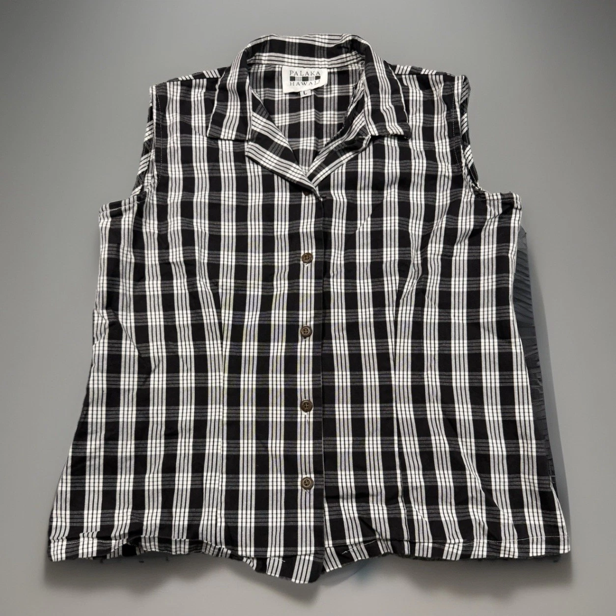 Palaka Hawaii Sleeveless Button Up Size L