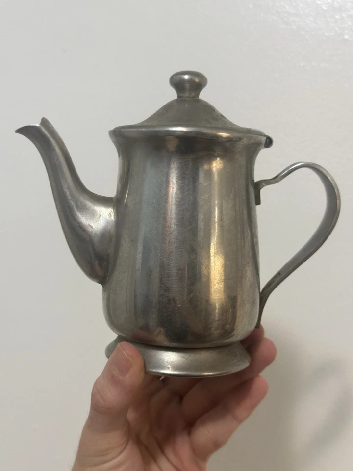 Jarra cafetera tetera vintage de acero inoxidable ONEIDA con tapa con bisagras  Foto 4 de 4