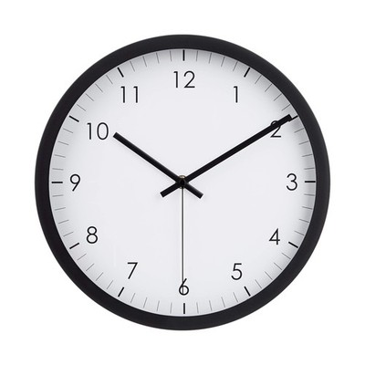 Amazon Basics Classic 12'' Round Wall Clock, Easy to Read, (Pack of 1), Black