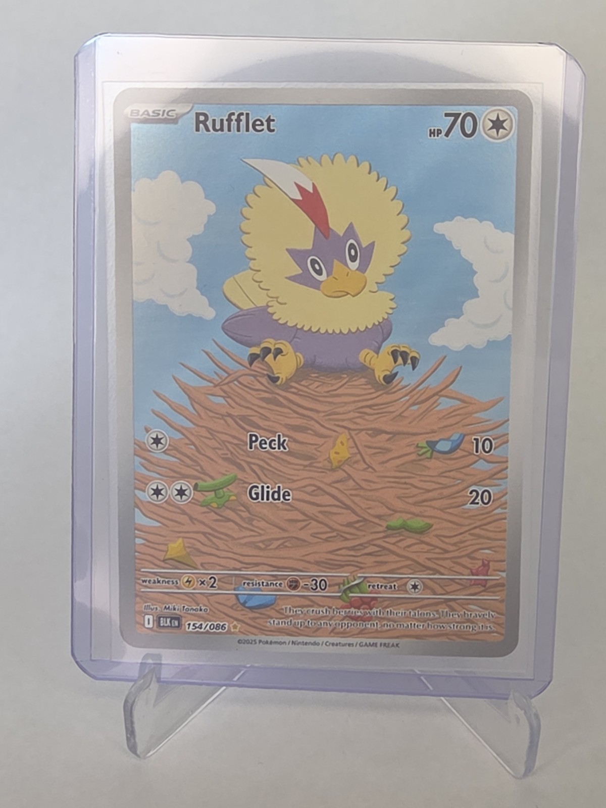 Pokémon TCG Card Rufflet 154/086 Black Bolt Illustration Rare *English* - NM