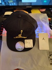 Child Jordan Gold Jumpman Baseball Cap/Hat - Black/Metallic Gold