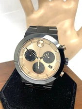 Movado Men's Watch 3600897 Bold Swiss Quartz Chronograph Black Steel 44.5mm