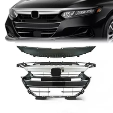 Front Bumper Upper Lower Grill Trim Cover Chrome For 2021-2023 Honda Accord