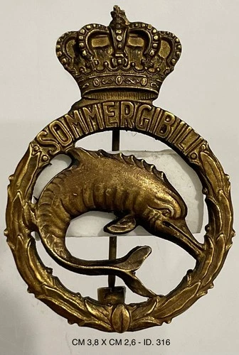 SUBMARINES PATENT ROYAL NAVY MILITARY BADGE 2nd G.M. CM 3.8 X 2.5