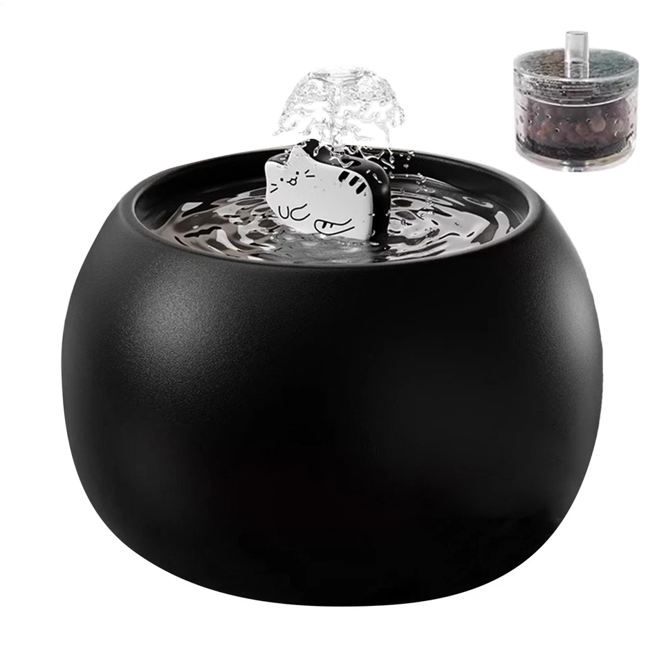 Fuente de agua de cerámica para gatos 1L fuente de agua para mascotas perro dispensador automático de agua Foto 3 de 4