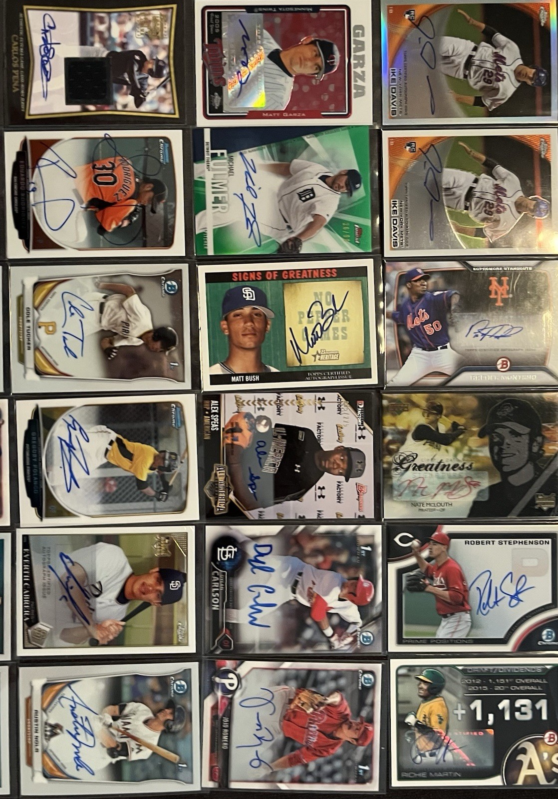 (35) Autographed Baseball Cards Nice Lot Bowman Chrome, Rookies, Numbered RC AU view 7