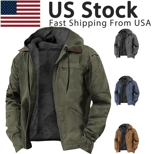 Men's Casual Padded Jacket Winter Warm Hooded Soft Comfort Coat Thick Jacket Top