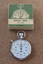 VINTAGE MARCEL  CIE POCKET 1/5 TIMER SWISS PRECISION STOP WATCH w/ BOX