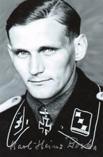 Elite Knight's Cross winner KARL-HEINZ BOSKA signed photo