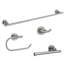 Design House 188656 Geneva 4-Piece Bathroom Hardware Accessory Set Satin Nickel