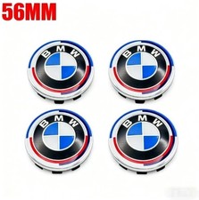 4pcs For Bmw 50th Anniversary Wheels Center Caps Blue White 56mm2.2in Brand New