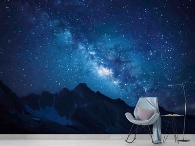 3D Mountain Starry Sky Night Scene Wall Murals Wallpaper Murals Wall Sticker 2