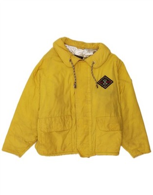 Anzi Besson Damen Oversize Wattierte Jacke UK 10 Small Gelb Baumwolle BA35
